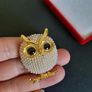 Owl Brooch Shawl Pin Badge Vintage Style Faux Pearls Bird Brooch Brown Owl Broach Image 4