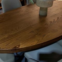 Oval All Oak Dining Table 200cm Brand New