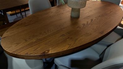 Oval All Oak Dining Table 200cm Brand New