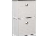 Shoe Cabinet White 50x28x98 cm Paulownia Wood