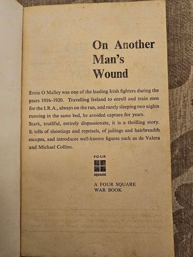 On Another Man's Wound. By Ernie O Malley. Comdt. General Of I.R.A. Vintage 1961 Edition Paperback In Fair Condition.