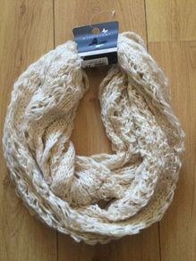 Ladies Snood white with gold threads Brand New