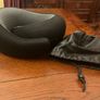 Travel  neck support pillow Reduced in black with a storage bag Image 4