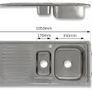 Stainless Steel Kitchen Sink Basin & Victoria Tap, Reversible, 105cm x 18cm x 50cm Image 4