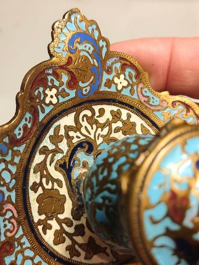 19th Century Napoleon 111 Bronze Cloisonne Ink Well
