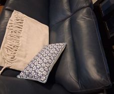 Indigo Navy 3 Seater Leather Sofa