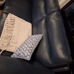 Indigo Navy 3 Seater Leather Sofa