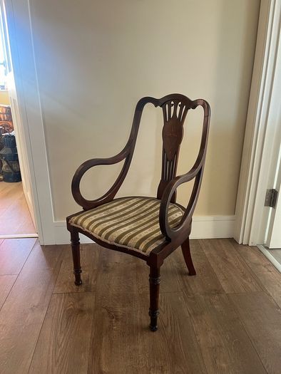 Antique Edwardian Inlaid Mahogany Chair