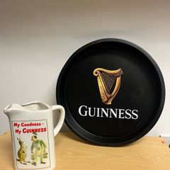 Guinness water jug and bar tray