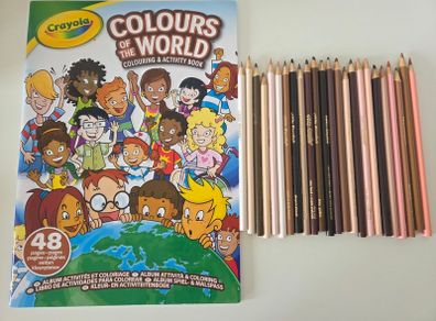 Crayola colours of the world colouring book & pencils