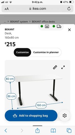 computer desk perfect condition, sit or stand adjustable height