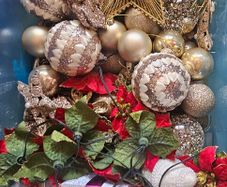 Black Sack of Christmas Decorations