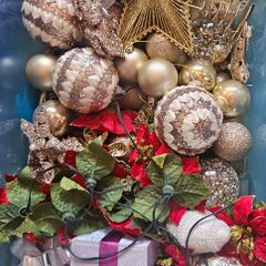 Black Sack of Christmas Decorations