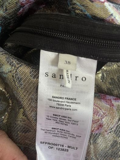 SANDRO Paris floral metallic mini dress Sz 36 (6-8UK) - Rrp 180 (New)