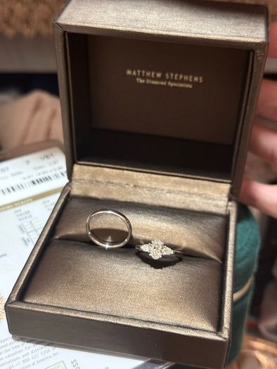 Trilogy Diamond Platinum Engagement & Wedding Ring Set