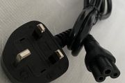 Clover Leaf Power Cable, C5, IEC to UK Plug | Black