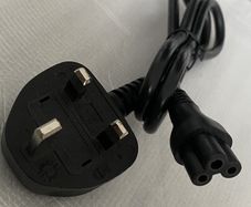 Clover Leaf Power Cable, C5, IEC to UK Plug | Black