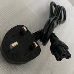 Clover Leaf Power Cable, C5, IEC to UK Plug | Black