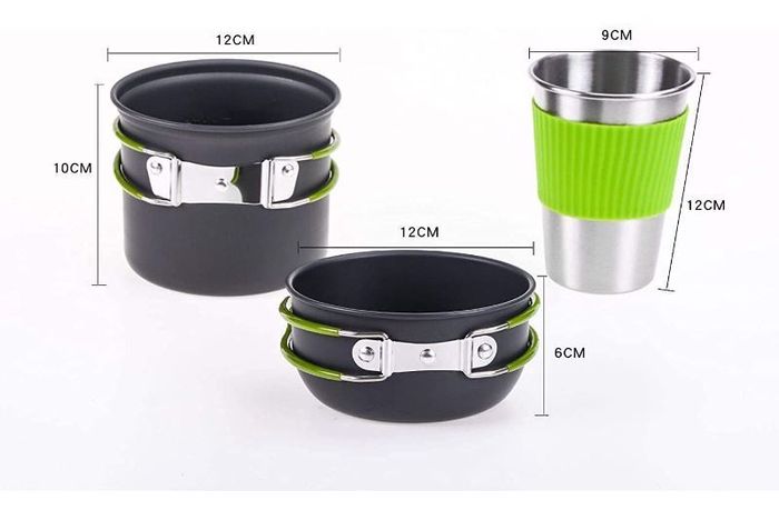 Camping Cookware Set, Camping Pot with Stove Picnic Hiking Utensil Gear Picnic Cookware Cooking Tool Set