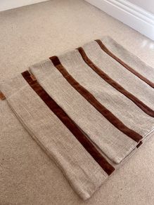 Ferm living 2 velvet/linen cushion covers