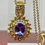 Tanzanite, Yellow Sapphire & White Zircon Pendant with Chain Image 8
