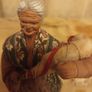 Vintage 70's Handmade Santons Terracotta "Old Lady" Doll/Figurine Image 4