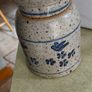 Early Nicholas Mosse Irish Stoneware Crock / Canister Blue Bird Motif With Lid But The Lid Cracked And Fixed 6 Inches Tall. Image 10