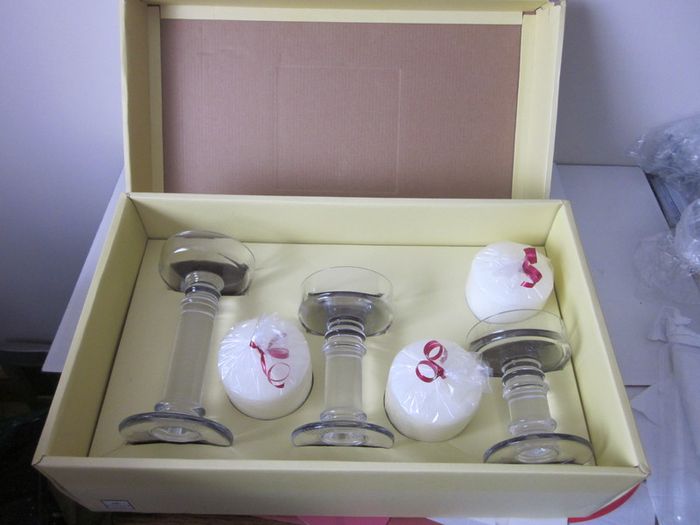 Duiske Tri-Pillar Candleholder Set of Three.+ White Candles New
