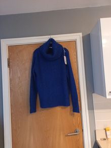 Mika Elles Royal Blue Jumper With  Cowl Neck.   S, 14-16.   B.N.W.T