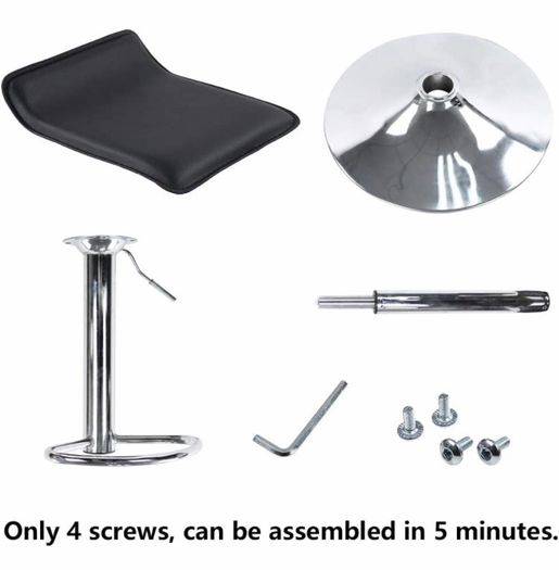 2 x Square Bar Stools PU Leather Swivel Adjustable Counter Stool Office Chair With Footrest