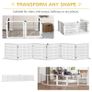 Wooden Pet Gate, Freestanding Dog Safety Barrier, w/ 2 Support Feet, White Image 4