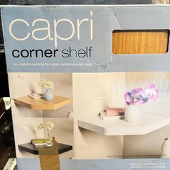 Gill New Capri Floating Corner Shelf Oak Wood Effect NEW