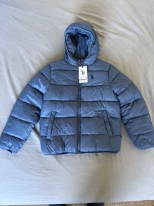 Jacket U S  Polo Assn. Kids Hooded Puffer Jacket Blue