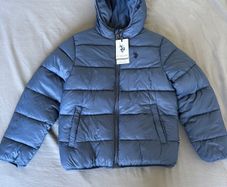 Jacket U S  Polo Assn. Kids Hooded Puffer Jacket Blue