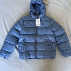 Jacket U S  Polo Assn. Kids Hooded Puffer Jacket Blue