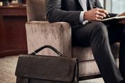 Quality Mens Leather Parisian Lancel Black Satchel Bag
