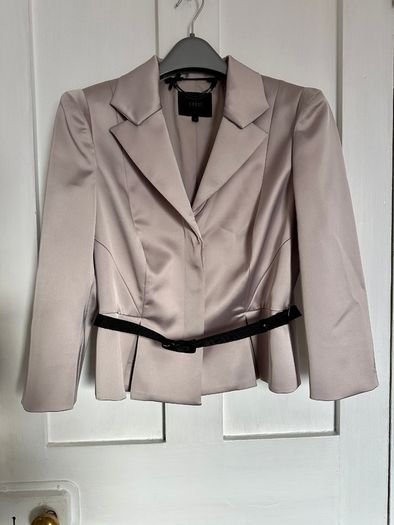 Coast mother of the bride groom champagne satin skirt suit UK12