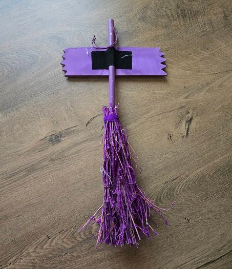 Halloween sign witch broom
