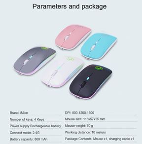 2.4 G Wireless Computer Silent Mouse No Rgb - White
