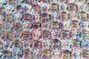 Blanket Hand Crochet 33" Square Pastel Shades