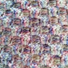Blanket Hand Crochet 33" Square Pastel Shades