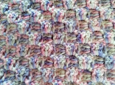 Blanket Hand Crochet 33" Square Pastel Shades