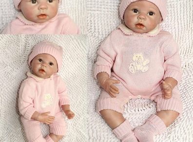 Soft Silicone Vinyl Reborn Dolls Baby Girl 22 inch 55 cm Magnetic Mouth Lovely Lifelike Cute Toy That Look Real Newborn Handmade Birthday Xmas Gift (FREE POSTAGE)