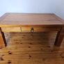 Rustic Solid Wood Coffee Table with Storage Drawer Image 2