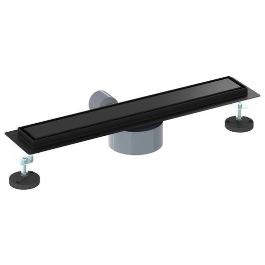Shower Drain 2-in-1 with 360 Siphon Black 60 cm