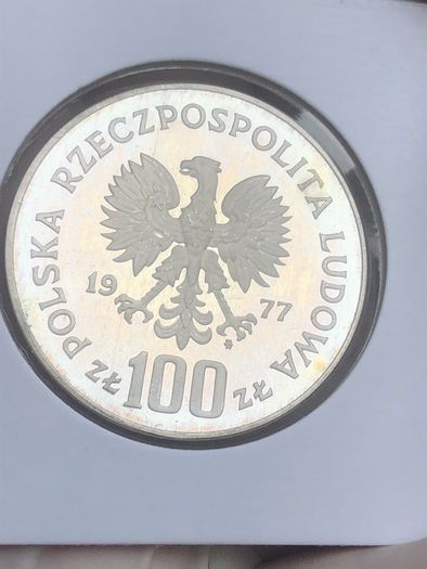 Silver 100 Zloty 1977.   Krakow Castle.post Included
