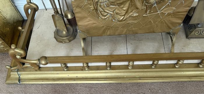 Vintage Mid Century Brass Fireplace Fittings