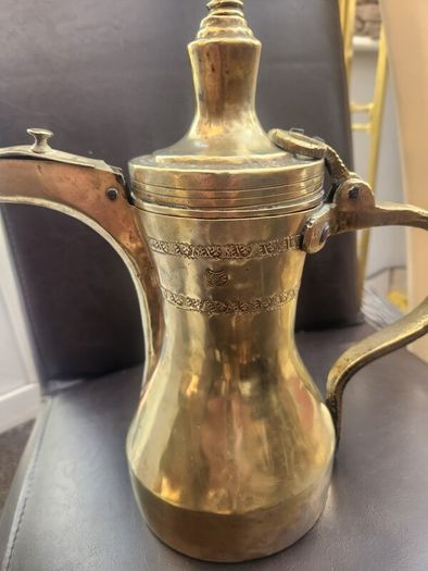 Vintage Eastern brass chocolate pots ...polished