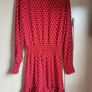 MICHAEL KORS Red Smocked Ruffled Polka Dot Dress UK 10 Image 3