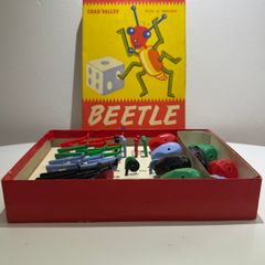 Chad Valley Beetle Game c.1950s COMPLETE - Original Box - Black Beetle Set